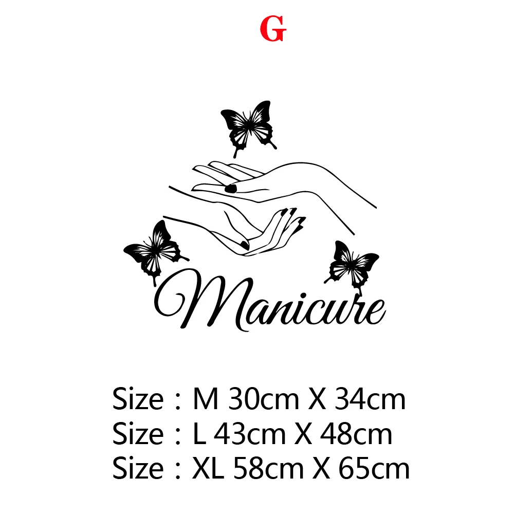 Manicure Butterfly Hands Beauty Salon Nail Wall Sticker Decals For Girl Room Decor vinilos de pared uñass|Наклейки на стену| |