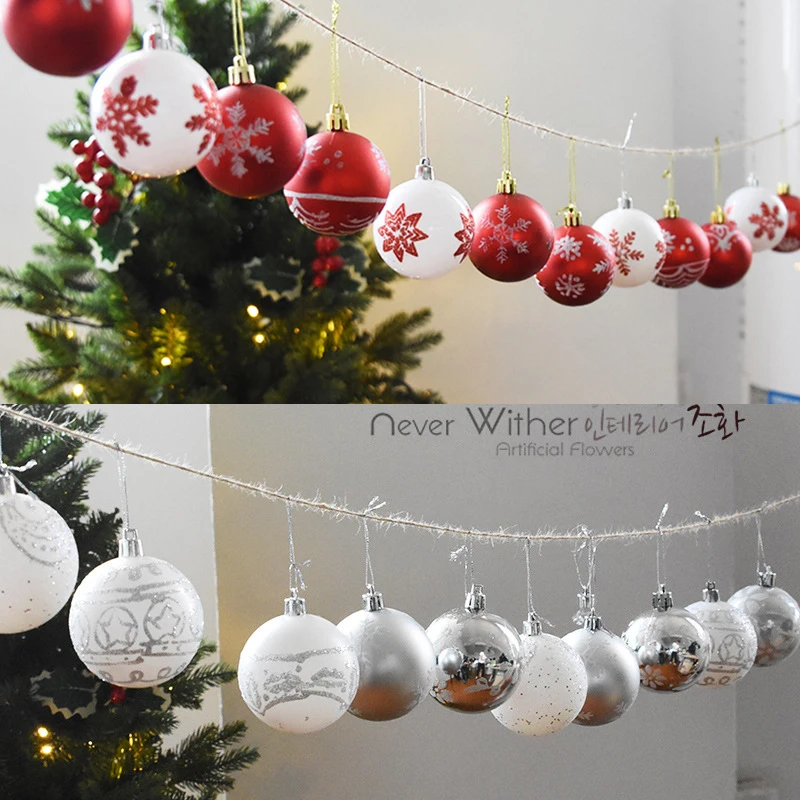 1 barrel 24pcs 6cm Painted ball Christmas decoration Painted christmas ball Room living room Christmas tree decor