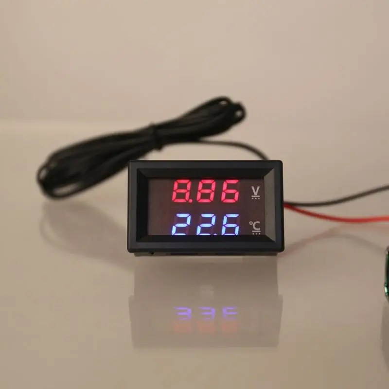 Лидер продаж! 12 V/24 V светодиодный Дисплей автомобиля Напряжение& Температура воды Датчик Вольтметр термометр