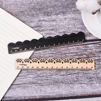 

Kawaii 15cm Stationery Lace Wood Ruler Sewing Ruler Office School Accessories 1pcs
