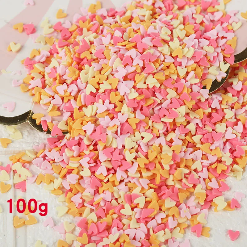 100g/lot Fimo Polymer Clay Sprinkles for Slime Heart Round Snowflake Star Slices Fake Cake Dessert Decoration DIY Nail Art Craft - Цвет: A2201