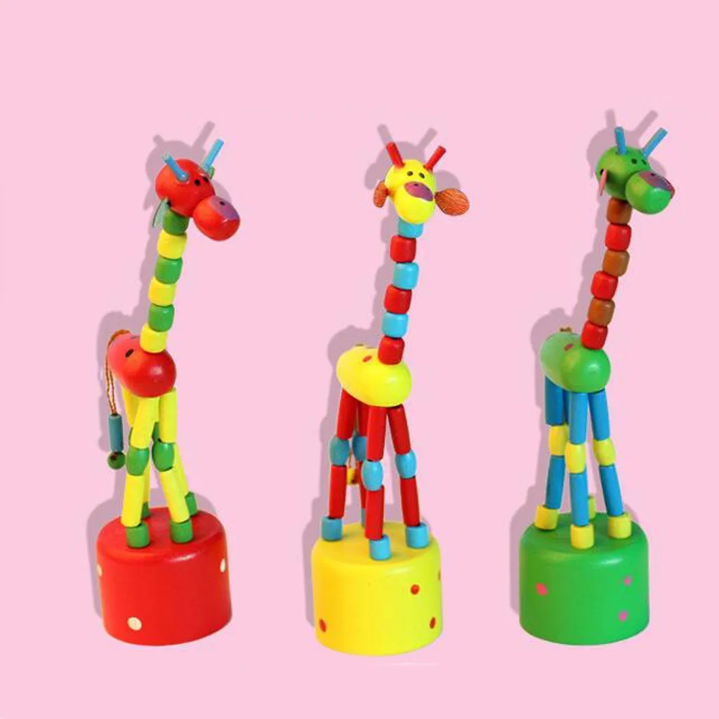 Развивающие игрушки, детский подарок, детская интеллектуальная игрушка, танцующая подставка, красочная качалка, жираф, деревянная игрушка, детские игрушки