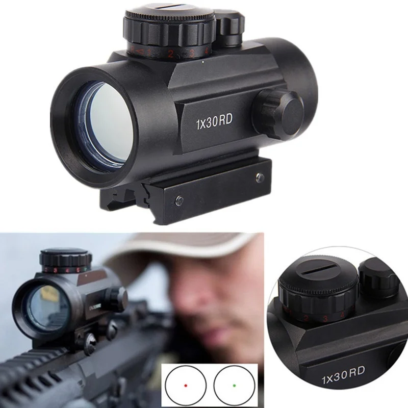 Riflescope Tático Holográfico Red Dot Sight Scope para Airsoft 1x30rd Lunetas Riflescopes 7 1x30rd riflescope tático holográfico red dot sight scope para airsoft