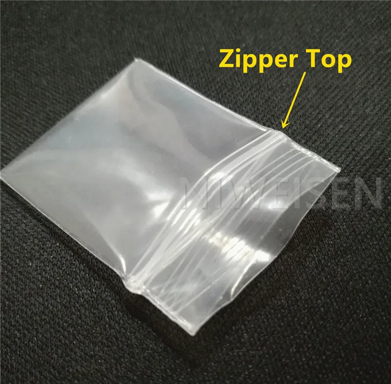 PE Poly Kleine Verpackungsbeutel 1000 Stück Superdicke Zip-Lock-Beutel / Transparente Mini-Plastikbeutel mit Reißverschluss, Wiederverschließbar, für Schmuck und Chips – Detail 3