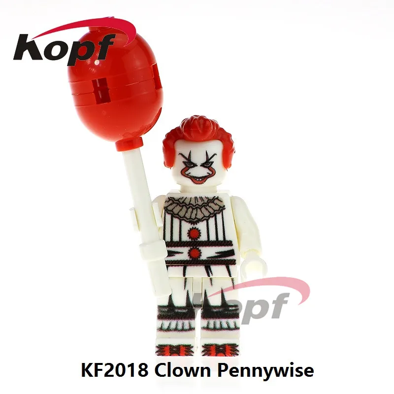 Одиночные продажи строительные блоки Супер Герои кирпичи клоун Pennywise Freakazoid Джокер образование в цифрах игрушки для детей - Цвет: KF2018 Without Box