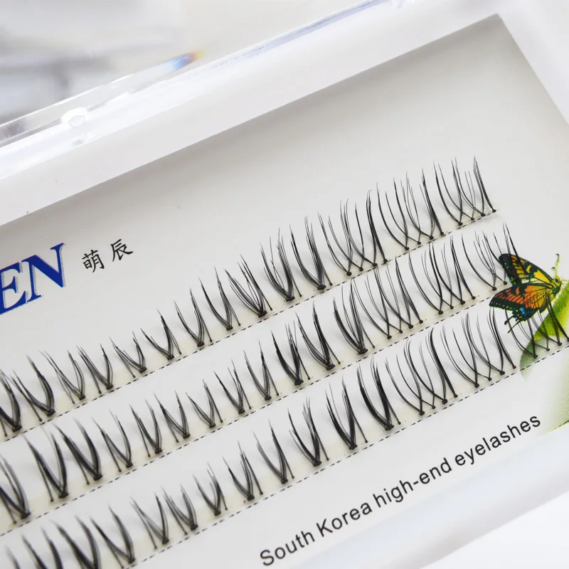 Сегментированные ресницы Cos натуральные густые полукороткие имитация телесного