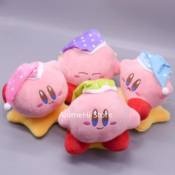 

12 Pcs/lot Kirby Plushie Toys Popopo Kirby Plush Dolls Figurine Keychains Flying Over The Stars Styles Key Ring Bag Pendant