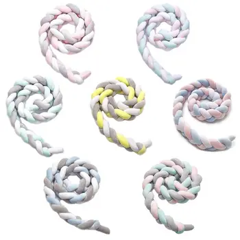 

Braided Cot Bumper Baby Crib Cushion Knotted Plush Pillow for Boy Girl Nursery 23GD