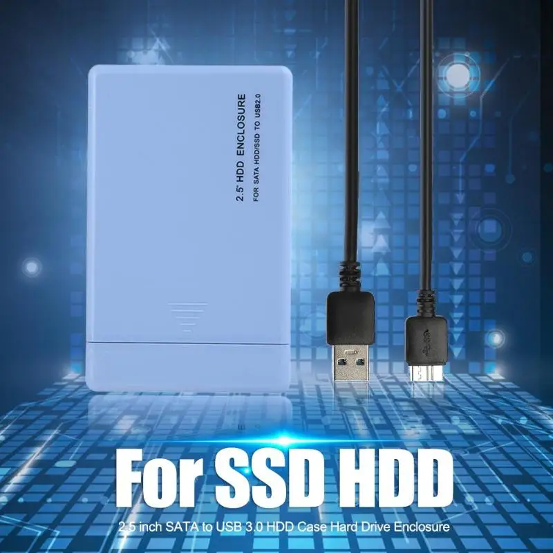 Чехол для жесткого диска 2,5 дюймов SATA на USB 3,0 2,0 адаптер внешний жесткий диск Корпус для SSD диска HD HDD коробка для Windows Mac OS
