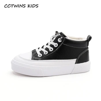 

CCTWINS Kids Shoes 2019 Winter Girls Fashion Sports Sneakers Boys White Casual Trainers for Children with Fur Warm Shoes FC2709