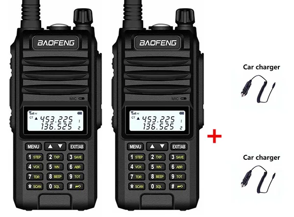 add 2 car charger 2 шт. новая охотничья рация 10 км 20 км радио 10 Вт Baofeng vhf uhf walky talky long range ppt dual band cb радио comunicacion - Цвет: add 2 car charger