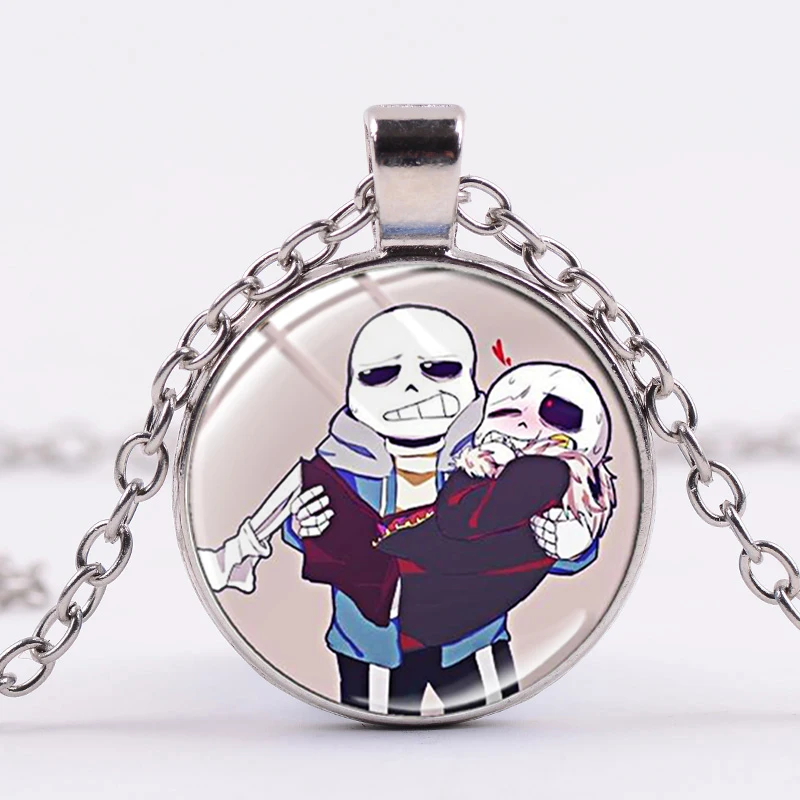 Style 17 SIAN новейший Undertale Sans подвеска в виде плаката модная игра Аниме Фигурка Косплей подвеска ручной работы стеклянный купол Seampunk цепь ювелирные изделия - Окраска металла: Style 17