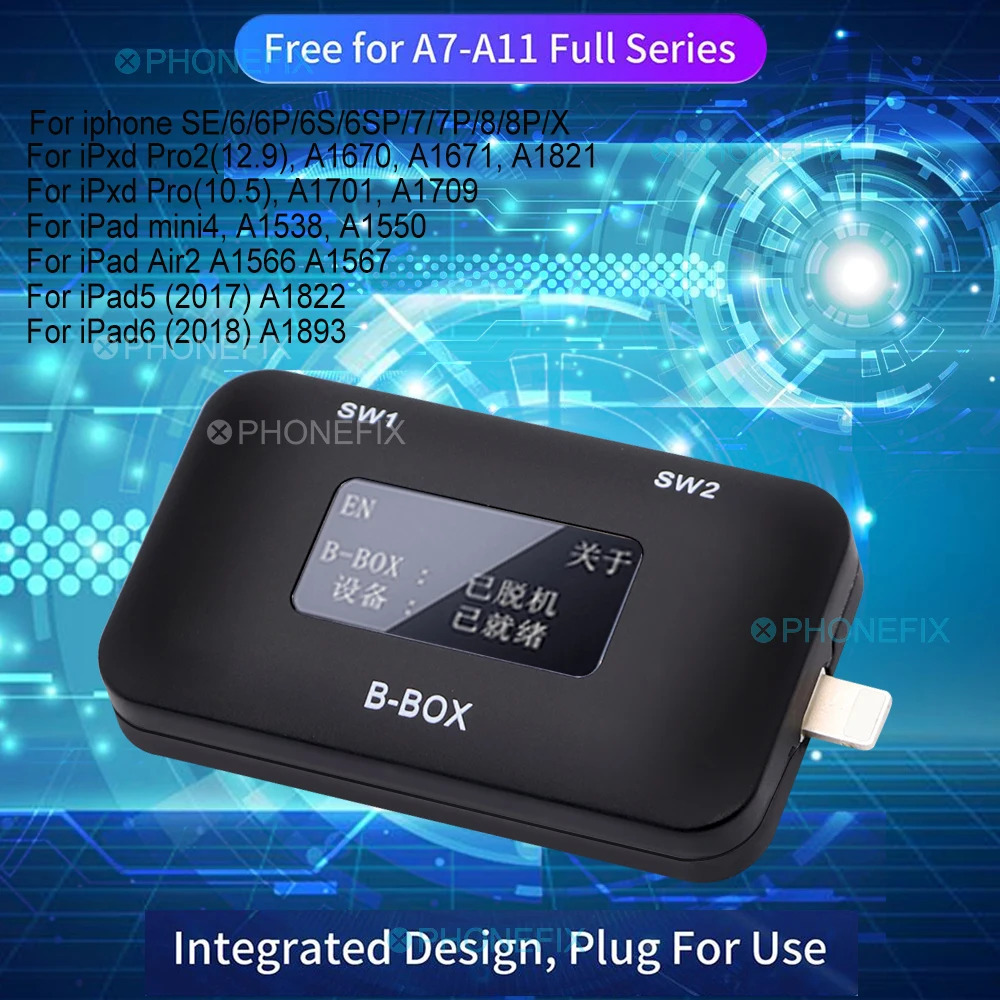 Плата JC B BOX C3 DFU Tool Windows DCSD для IOS A7 A11 одна кнопка фиолетовый режим iPhone & iP * d