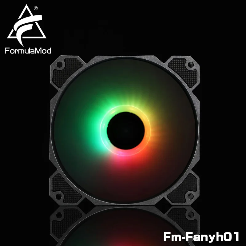 FormulaMod Fm-Fanyh01 120mm PWM Fan 5v 3Pin RGB Multipurpose Radiator Cooler Hydraulic Bearing 11 Large-size Blades