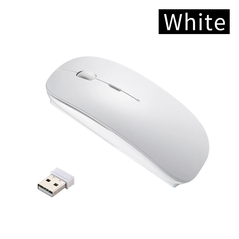 Женская и Мужская Bluetooth мышь для Macbook air/pro перезаряжаемая Бесшумная беспроводная мышь для Windows 10/Mac muis draadloos - Цвет: White USB wireless