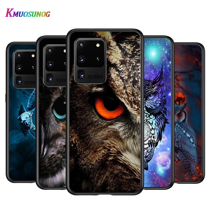 Hot Cute Animal Owl for Samsung Note 20 Ultra 10 9 8 Plus Pro M60S M40 M30 M31S M20 M10 Black Phone Case | Мобильные телефоны и