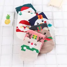 5 пар рождественских женских носков с милым рисунком Санта-Клауса и снеговика подарок на год