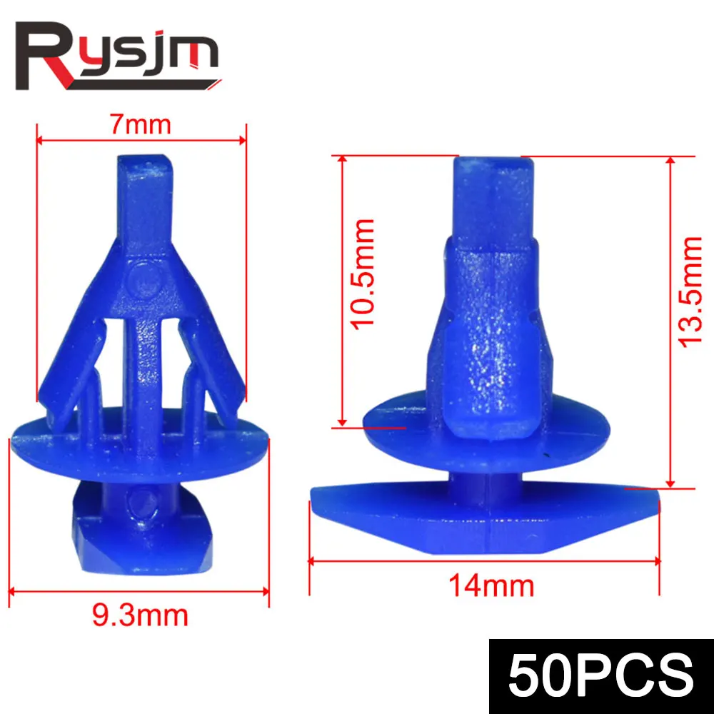 50Pcs Blue Auto Fasteners Car Door Window Sealing Strip Clip Di Fissaggio Per Guarnizioni Adatte Per Vw Per Honda Per Toyota