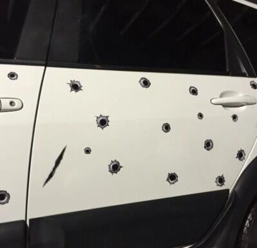 

Car and Motorcycle Funny PVC car stick scratch sticker simulation bullet hole crack cool stickers