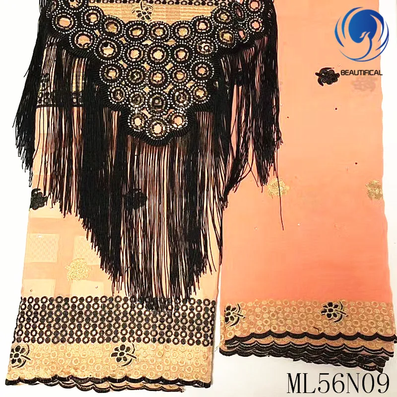 

BEAUTIFICAL Nigerian lace fabrics 2019 Fashion style cotton lace fabrics embroidery african voile lace and collars ML56R09