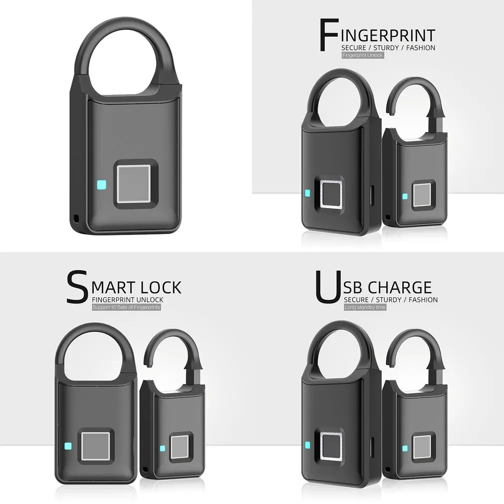 P50 Умный Замок с отпечатком пальца без ключа USB Перезаряжаемый Быстрый разблокированный дверной замок из цинкового сплава металлический саморазвивающийся чип