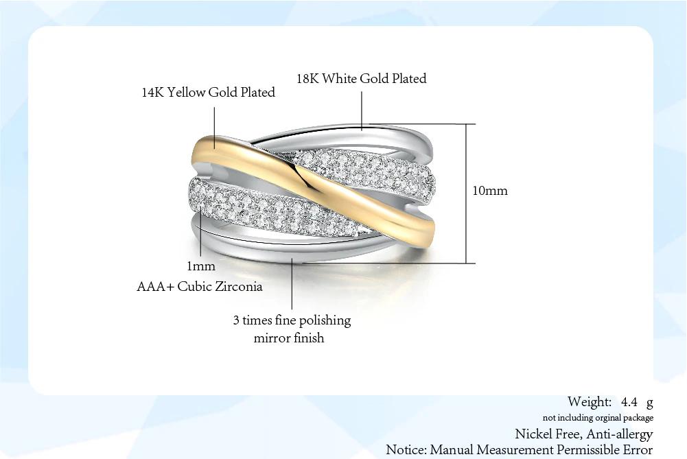 Дизайн, два цвета, кольца с покрытием для женщин и мужчин, белый, желтый, золотой цвет, модное ювелирное изделие, подарок для влюбленных, R846