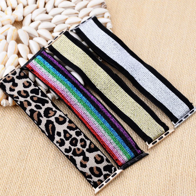 

Stretchy Loop strap for apple watch band 40mm 38mm 44mm 42mm iwatch apple watch series 5/4/3/2/1 Double-Layer Stretch wristbelt