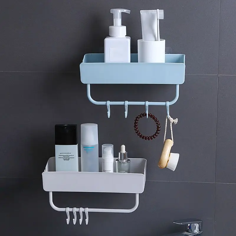 

Kitchen Wall Shelves Bathroom Corner Shelf Wall Mounted Hole Free Storage Rack Towel Bar Bathrobe Hooks Home Hotel Toilet Parts