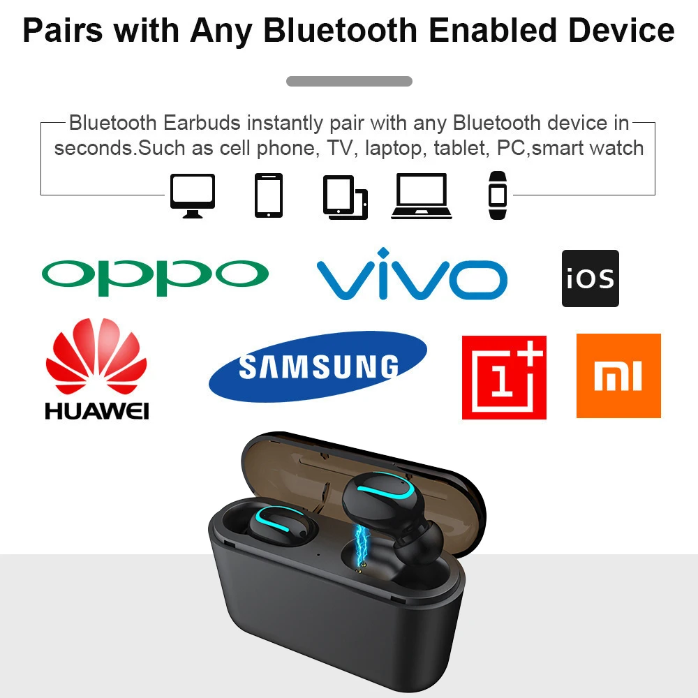 HBQ Q32 TWS наушники истинные Беспроводные Bluetooth 5,0 3D стерео IPX5 водонепроницаемые спортивные наушники с микрофоном вкладыши HandsFree наушники