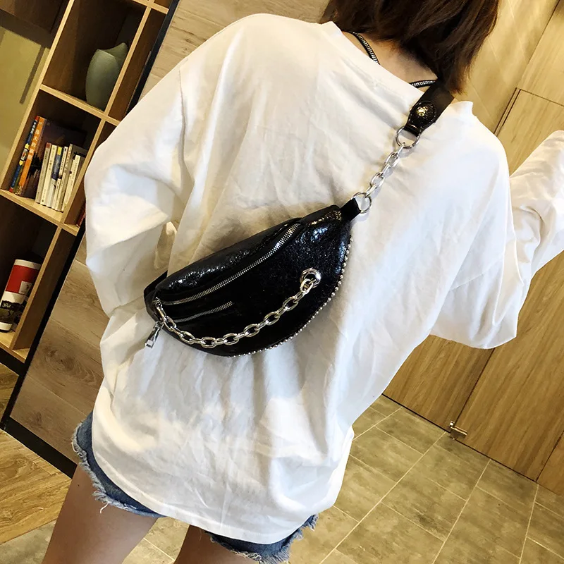 

Hong Kong Style Bag Women's 2018 New Style Fashion Shoulder Bag with Chain Women's CHIC Versatile Chest Pack Casual Wallet Women