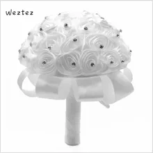 Свадебный букет невесты атласные Кристальные Свадебные букеты Букет Искусственный цветок розы невесты SPH173