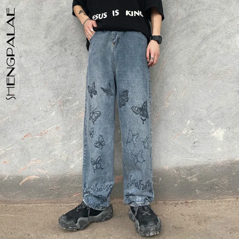 SHENGPALAE 2020 New Summer Casual Jeans Woman Long Trousers Cowboy Female Loose Streetwear Butterfly Wide-leg Pants ZA4878 SHENGPALAE 2020 New Summer Casual Jeans Woman Long Trousers Cowboy Female Loose Streetwear Butterfly Wide-leg Pants ZA4878