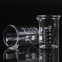1 шт. химический лабораторный набор, емкость 10 мл, низкая форма, стакан, прозрачный стакан, колба, утолщенная с носиком