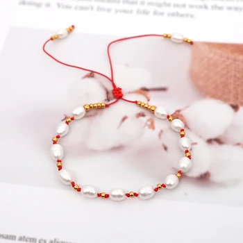 

GO2BOHO Bracelet For Women Boho Summer Jewelry Fresh Water Pearl Bracelets Pulseras Gift Adjustable Handmade Gold Beads Jewellry
