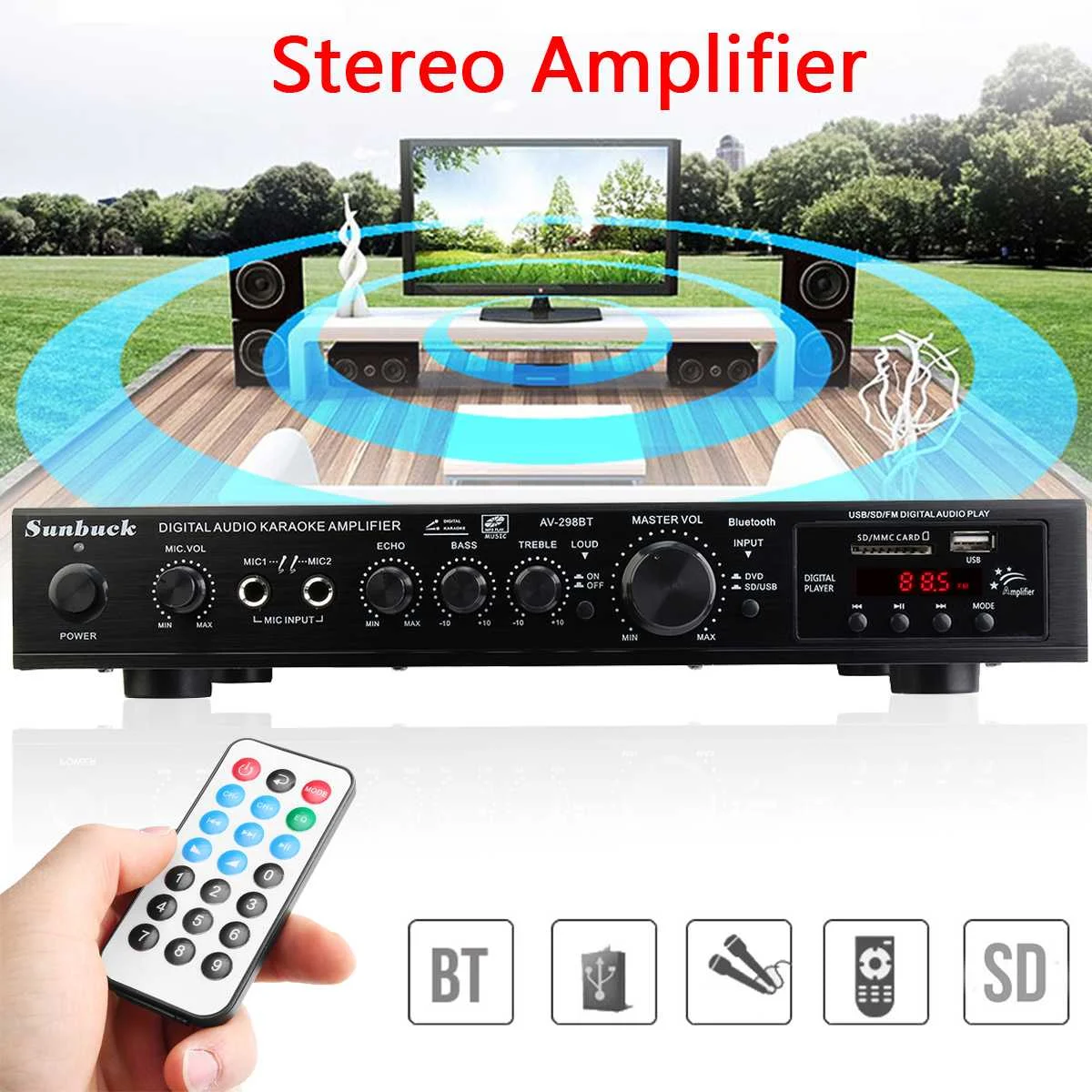 

5 Channel Digital High Power Home Theater Surround Soundbar Wireless bluetooth Speaker Amplifiers Surround Sound Amplifier