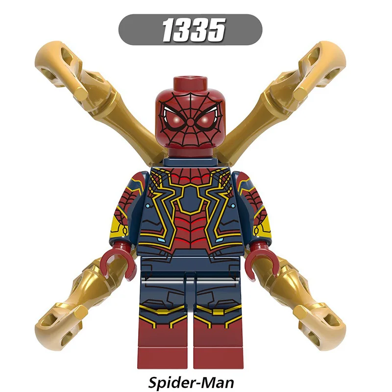Для героев Marvel Человек-паук Веном Железный человек Mysterio Черная пантера гидро-человек Фигурки Дэдпул строительные блоки игрушки для детей