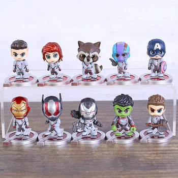 

Avengers Endgame Team Suit Iron Man Captain America Black Widow Nebula War Machine Hawkeye Thor Mini PVC Figures Toys 10pcs/set