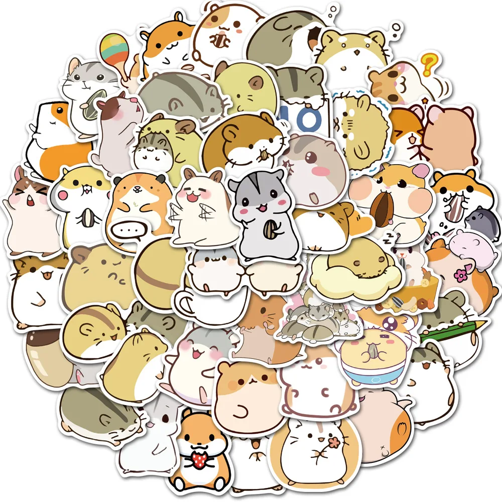 10/30/50PCS Cute Cartoon Animal Little Hamster Stickers Pack for Scrapbook Stationery Laptop Guitar Luggage Girl Sticker Decal eville little acora pack pc