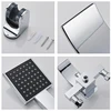 ULGKSD Chrome Plated Bathtub Faucet Set Waterfall Spout Solid Brass Hot Cold Mixer Tap Bath Shower Faucets Wall Mounted 5