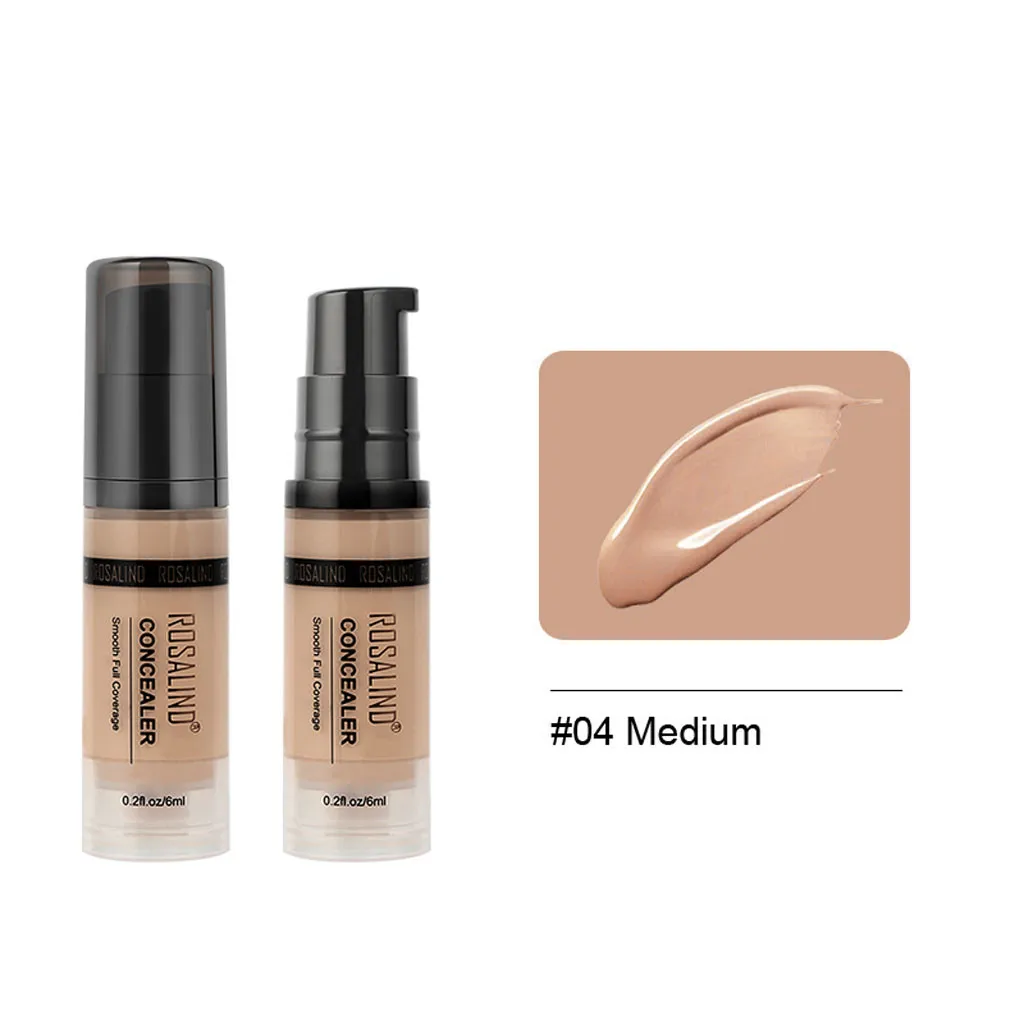 OUTTOP 6 ML Liquid Foundation Matte Oil Control Block Defect Concealer Liquid Face Eye Natrual Liquid Puff Shade Makeup Set