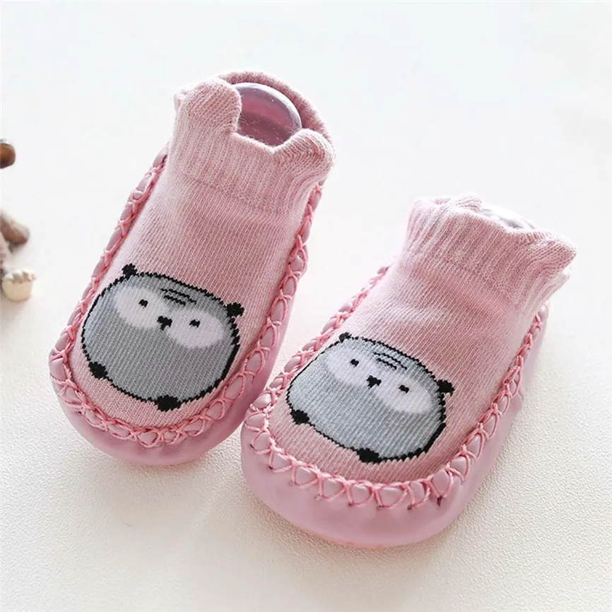 Зимняя хлопковая обувь нескользящие носки для новорожденных мальчиков и девочек с рисунками животных Нескользящие удобные г. Детская обувь 70