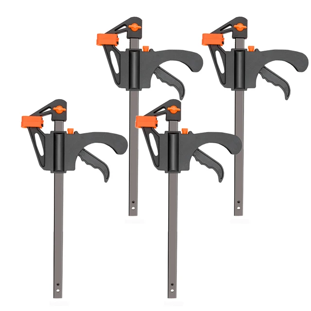 DTBD 4 Inch 2/3/4/5/10Pcs Woodworking Work Bar F Clamp Clip Set Hard Quick Ratchet Release DIY Carpentry Hand Tool Gadget 4Inch 4Pcs