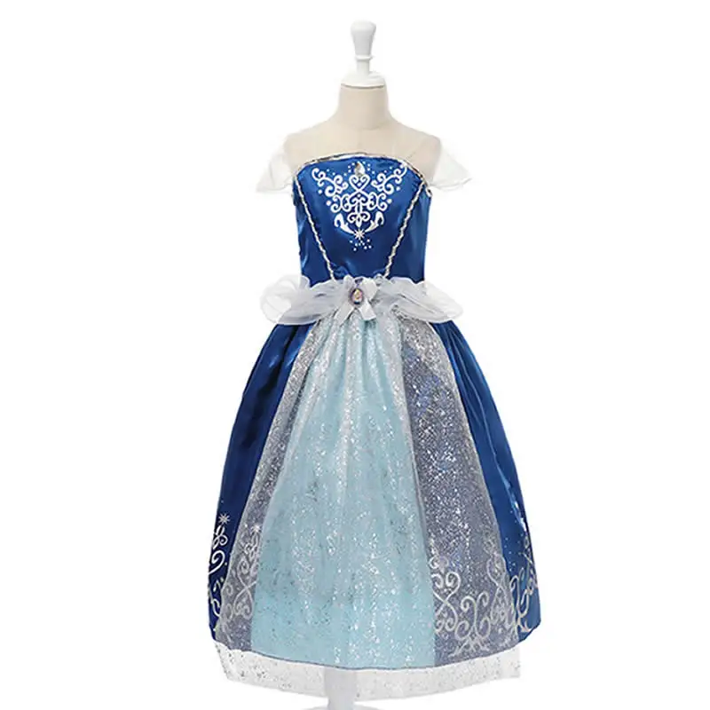 Cinderella Dress J Платье Золушки для девочек; платье принцессы; элегантное голубое платье для лета; вечернее платье для выпускного; детское платье; торжественные праздничные костюмы для маленьких девочек - Цвет: Cinderella Dress J