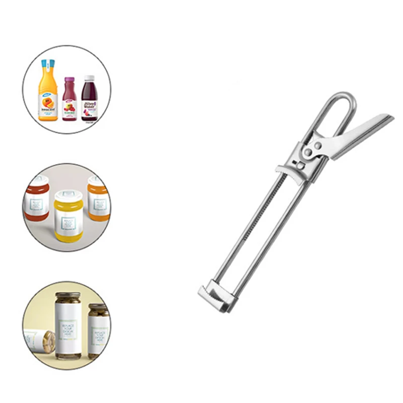 

1 Pcs Bottle Opener Multifunctional Beer Adjustable Can Opener Stainless Steel Manual Jar Lid Opener Gripper Kitchen supplies