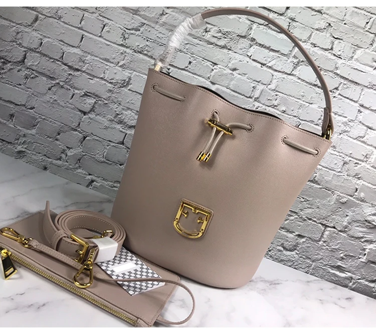 luxury brand classic leather bucket bag with single-shoulder diagonal straddle bag for women Large capacity handbag