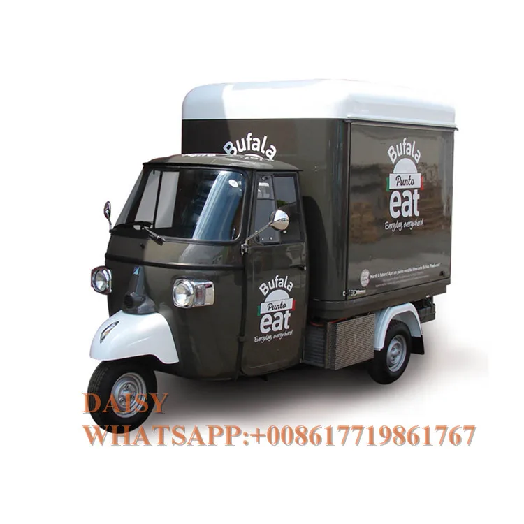 Электрический Piaggio ape мобильный пищевой грузовик тук тележка кофе торговый трехколесный велосипед на продажу
