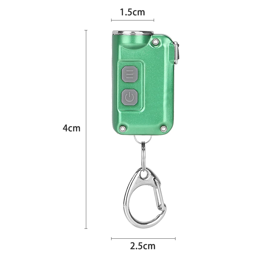 Мини металлический брелок-светильник, встроенный аккумулятор 280 мАч, USB перезаряжаемая Кнопка 380 люменов, флэш-светильник для улицы, 4 уровня яркости