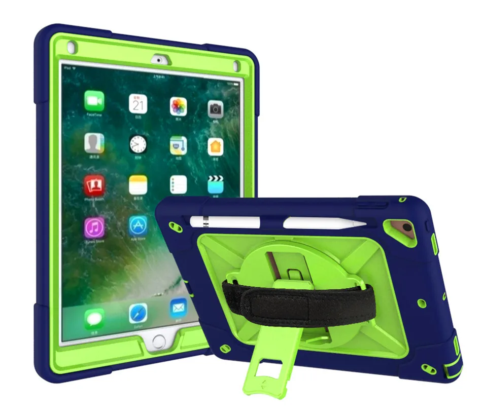 Чехол для нового iPad 9,7 чехол с подставкой, для iPad Pro 9,7/для iPad Air 2 держатель карандаша и наплечный ремень крышка