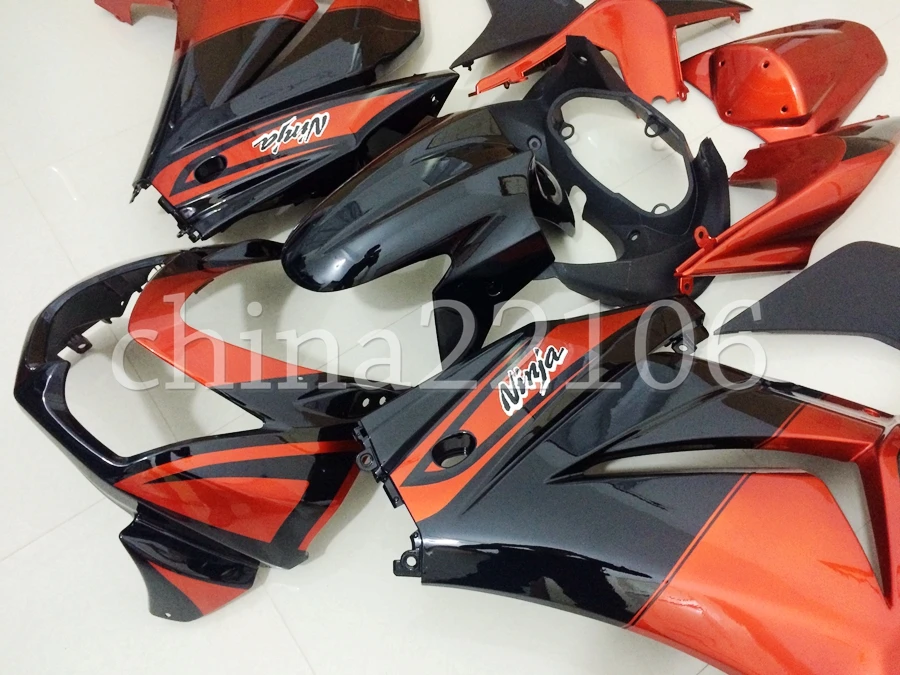 ABS обтекатель комплект подходит для Kawasaki Ninja250 EX250 ZXR250 2008- 08 09 10 11 12 13 14 Обтекатели(литья под давлением) оранжевый черный