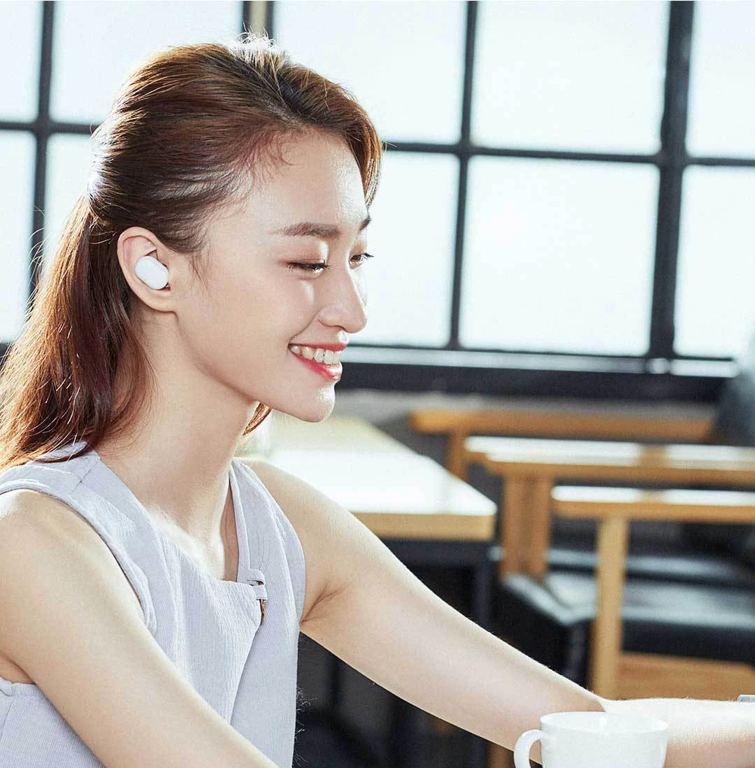 Xiaom TWS AirDots Bluetooth наушники Молодежная версия стерео Бас BT 5,0 с микрофоном Handsfree наушники с сенсорным управлением